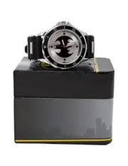 Batman Black and White Symbol Watch with Rubber Wristband