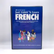 PASSPORT BOOKS Just Listen N' Learn FRENCH Illustrated Book + 3 Cassettes NEW