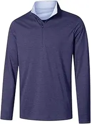 [VAUTE] Long Sleeve Golf Shirt Men 1/4 Zip Pullover Mens Long Sleeve Sun Protection Shirts UPF 50 Lightweight Athletic Pullover