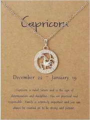 [Ｗoowayo] Creative Necklace Twelve Constellation Pendant, Lady Elegant Horoscope Chain Necklace Personalized Birthday Jewelry Gift, Elegant Chain Necklaces Letter (J)