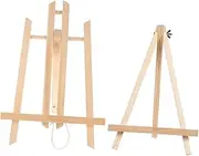 DOITOOL 2Pcs Wood Display Easel Foldable Tabletop Canvas Stand for Artists Durable Wood Design for Paintings Office Presentations and Craft Projects
