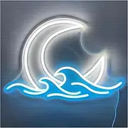 Sign Lamp Sunrise Sunset Neon Sign Moon Over Sea LED Light for Room Bedroom Bar Hotel Birthday Party Wall Decor Illuminated
