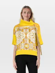 Yellow Silk & Alpaca Roll Neck Jumper