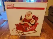 Coca-Cola Kurt Adler Fabriche Santa in Sleigh Holiday Christmas Table Display