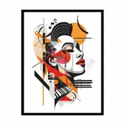 Abstract Face Framed Print Fine Art Poster Print