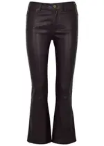 Frame Le Crop Mini Boot Leather Jeans - Plum - 26 (W26 / UK8 / S) 26 (W26 / UK8 / S)