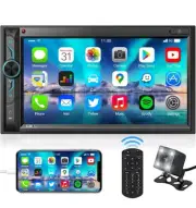 7" Double Din Car Stereo AM FM Radio CD DVD Player Bluetooth with Backup Camera