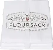 Now Designs Classic Floursack Kitchen Towels, Set of Three, White