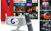 Netflix Licensed Projector with Wifi Bluetooth 4K, Auto Keystone/Electric white