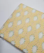 Fig Tree Fabric Butterscotch Moda Yellow Oval Floral Blue Sew Quilt FAT QUARTER