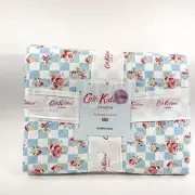 Cath Kidston London Queen Cotton Traditional Block Print Quilt 90" x 90" New