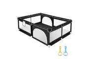 Baby Playpen Safety Gate Pen Fence Kids Playground Indoor Play Activity Centre Game Room Enclosure Barrier Yard Mesh Walls 150x200cm