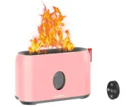 Desk Humidifier with Flame Night Light,200ML remote control pink oil diffuser