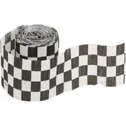 Black and White Chequered Crepe Streamer