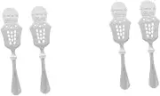 MAGICLULU 2sets Household Wormwood Spoon Metal Filter Spoon for Absinthe Preparation Daily Use 2pcs*2