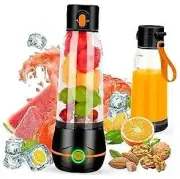 Portable Blender, 17Oz Capacity, 6 Blades, USB Rechargeable, Safety Black