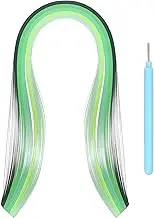 uxcell Paper Quilling Kit, 15.4 Inch 5mm Paper Quilling Strips with Blue Pen for Beginners DIY Hand Crafts Teaching Tools Flower Decoration(Green, Pack of 100)