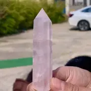 154G Natural Pink Rose Crystal Obelisk Quartz Tower Healing