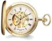 Charles Hubert Satin Gold-Finish Brass Pocket Watch