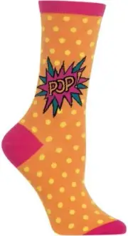 Hotsox Womens Crew Socks Pop 1 Pair, Neon Orange, Womens 4-10 Shoe
