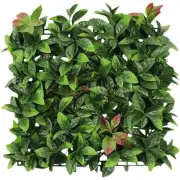 20in Artificial Faux Photinia Leaf Fence Panel Screen Wall Home Decor Grass Mat