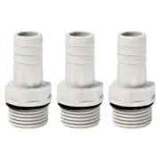 Hose Barb Fitting 15mm Barbed G1/2 Male Thread, 3 Pack Pipe Connector, Grey
