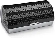 Morphy Richards 978050 Dimensions Roll Top Bread Bin with Stainless Steel Body, Black