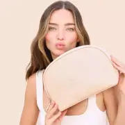 KORA ORGANICS BEAUTY BAG NWT MIRANDA KERR FLORAL VEGAN LEATHER SKINCARE MAKEUP