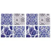 2x 4pc LVD Resin Coasters Arete Mat/Pad Home/Kitchen Decor 11cm Square Blue