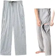 [BOYUDZLTD] Nephrostomy Bag Pants, Catheter Leg Bag Pants Dual Zip Pockets, Urine Bag Trousers for Foley, Nephrostomy, Ostomy