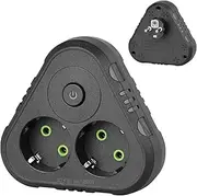 Anluomafuy Double Plug Power Strip with Switch, Double Plug for Socket, Power Strip 2-Way Individually Switchable, Multiple Socket with Safety Switch for Office, Home, Travel