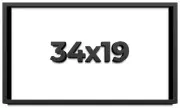 34x19 Shadow Box Frame Black | 1 inches Deep Real Wood Contemporary Shadowbox Di