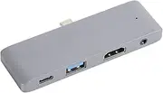 KOSDFOGE USB C Hub 4 in 1 Aluminum Alloy USB C to USB USB3.0 HDTV AUX 3.5mm USB C Splitter Compatible with OS X Tablet Pro