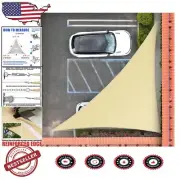 9' Triangle Sun Shade Sail in Beige - 95% UV Blockage & Durable Material