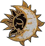 CHBROS Sun and Moon Patches, Embroidered Patches Applique, Sew on or Iron on Patches for Clothes, Jackets, T-Shirt, Backpacks……
