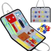 Travel busy board for kids play felt book learn letters numbers