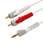 Westinghouse 1.5M Audio Splitter Earphones AUX to 2 RCA Male to Male Cable White