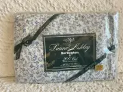 VTG Laura Ashley Twin Fitted Sheet Burlington Blue White Floral Devonport New
