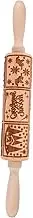 SOLUSTRE Easter Themed Embossed Rolling Pin Wooden Dough Roller for Baking Pastries Cookies and Noodles for Family and Professional Use Tool