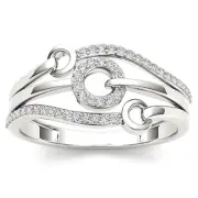 10K White Gold Diamond Engagement Ring Size 8 (0.12ct/SI2,H-I)