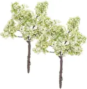 Chic Miniature Landscape Tree Figurine 2 Pack Iron Craft for Table Decor Realistic Miniature Plant