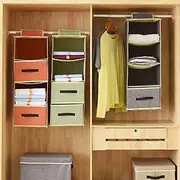 Cotton Linen Storage Bag D er Multi Layer Hanging Saving Space Large Capacity Multifunction -Proof Bedroom Cupboard Clothing Under Socks Organizer Multicolor502