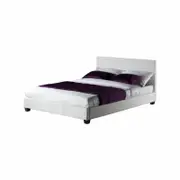 Istyle Prada King Bed Frame Pu Leather White