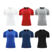 3pcs Men's Quick Dry Sports Fitness Compression Short Sleeve Baselayer Tight Top