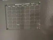 Transparent Clear 12"x16" Dry Erase Monthly Calender Magnetic