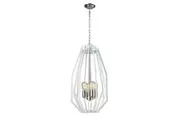 Gamba Pendant Light White Narrow Angular Cage