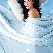 DOWNCOOL Cooling Comforter, Blue Cooling Comforter King Size, Cooling Duvet for Hot Sleeper, Breathable Summer Quilt, Lightweight Soft Q-Max>0.4 Arc-Chill Cool Comforter,106"X90"
