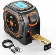 197ft Laser & 16ft Manual Tape Measure: Precision Measuring Tool for Woodworkers