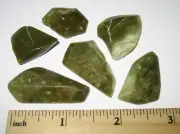 6 TUMBLED POLISHED NATURAL .8"-1.5" GREEN OPAL CRYSTAL STONES MADAGASCAR ~ 27.4g