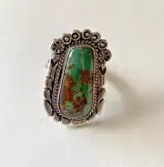Native American - Sterling Silver and Turquoise Ring - Size 9 1/2